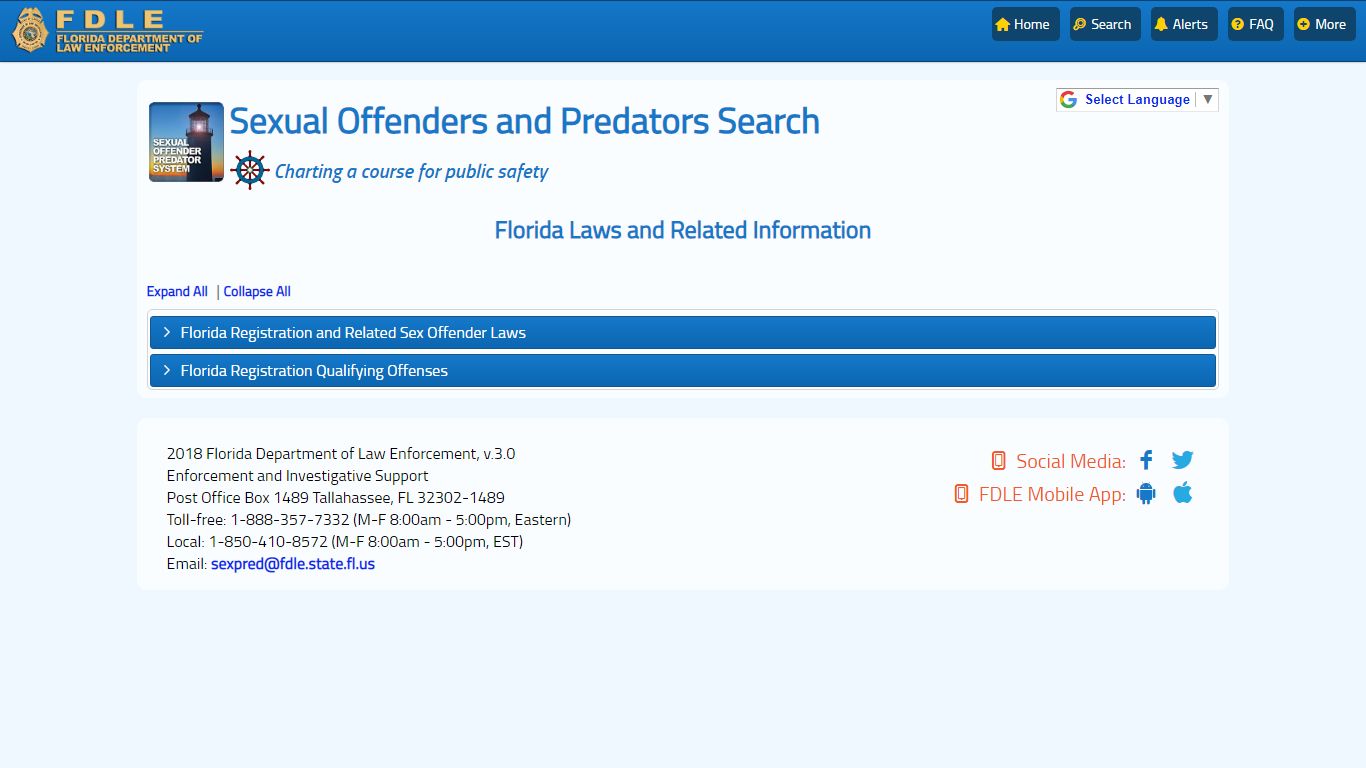 FDLE - Sexual Offender and Predator System